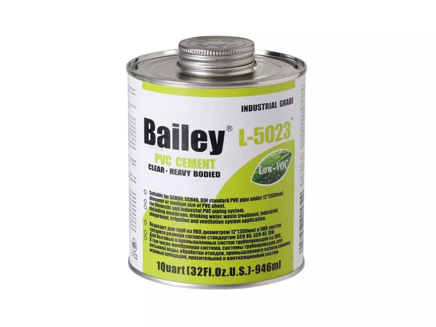Клей для труб ПВХ Bailey L-5023 946мл (для больших диаметров ПВХ труб) Клей и очиститель для труб НПВХ купить у завода-изготовителя | Аквапласт