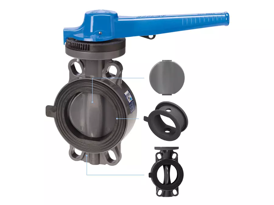 Дисковый затвор ПВХ ProFlow «Serie H» EFFAST FDRPFH Запорная арматура НПВХ купить у завода-изготовителя | Аквапласт 2