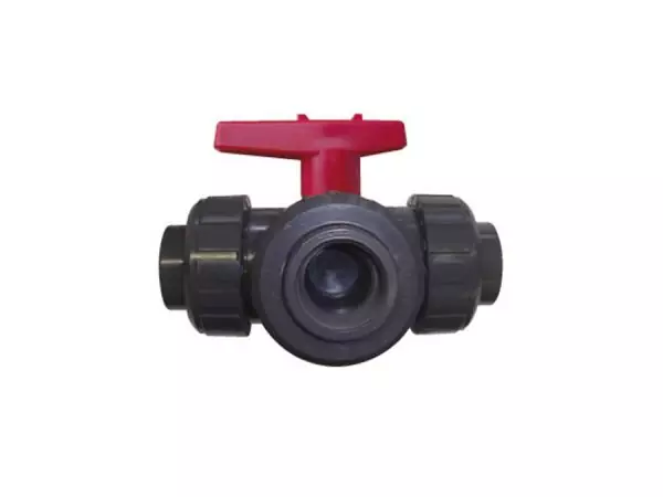 Кран шаровый 3-х ходовой EFFAST BDRBTD с уплотнением EPDM T-порт Запорная арматура НПВХ купить у завода-изготовителя | Аквапласт 2